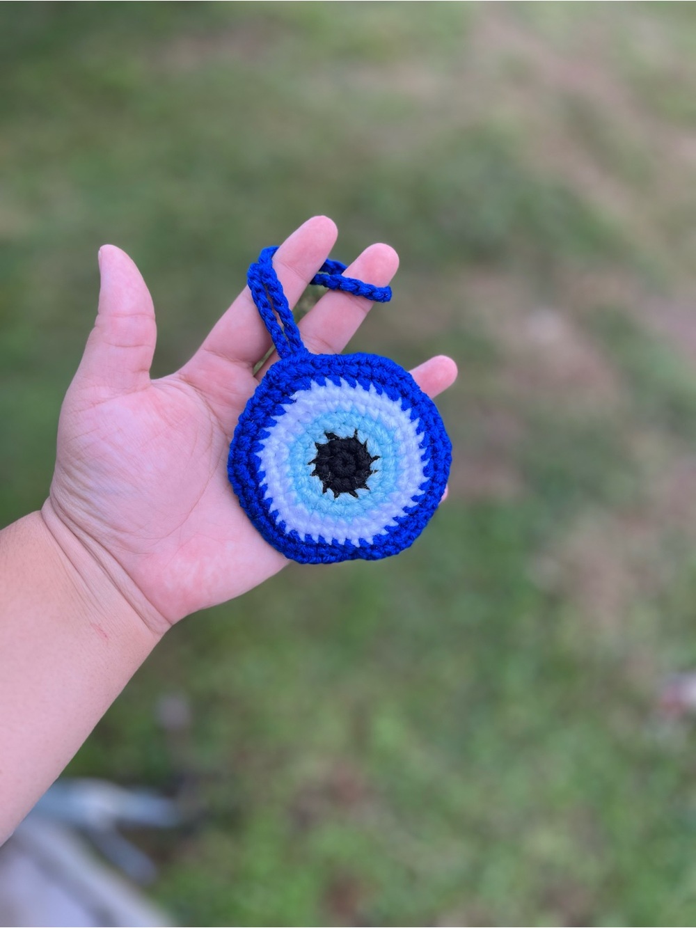 Evil Eye Crochet Bag Charm
